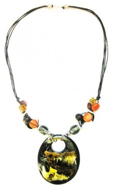 bunte Halskette, Modeschmuck, Natur-Schmuck