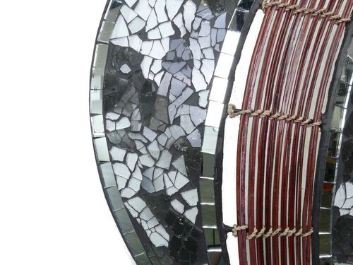 Tischleuchte Pia oval Glasmosaik Rispen handgefertigt 30 cm
