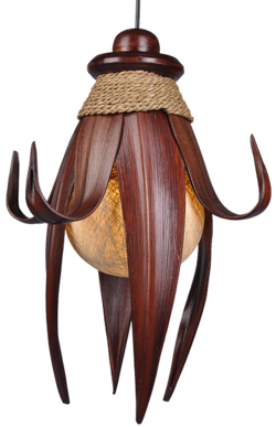 Deko-Leuchte LOTUS, 8 Bl�tter, Deckenlampe aus Natur-Materialien