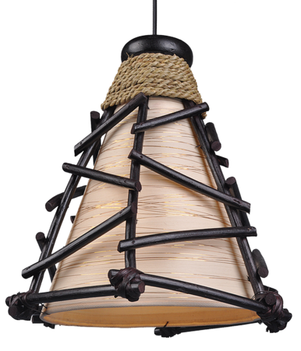 Deko-Leuchte Romy, Pendel-Deckenlampe aus Natur-Materialien