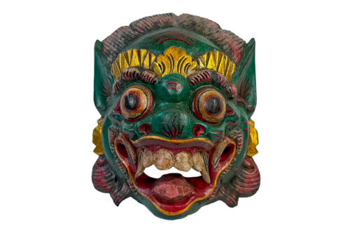 Maske L�we RAKSASA aus Holz, Gr��e ca.30 cm, Holz-Maske aus Bali, Wandmaske