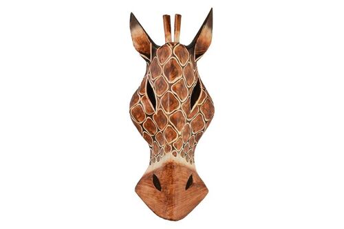 Maske Giraffe 30 cm, Holz-Maske aus Bali, Wandmaske