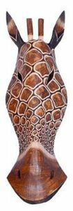Maske Giraffe 50 cm, Holz-Maske aus Bali, Wandmaske