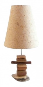 Deko-Leuchte SCOLA, Tisch-Lampe aus Holz, Stimmungsleuchte