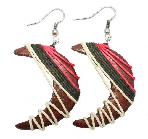 Ohrringe HALBMOND aus Sabo-Wood