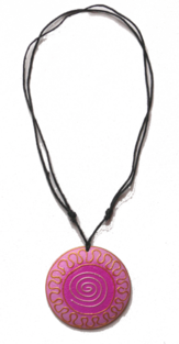 bunt bemalte Halskette aus Sonor-Wood, Holz-Schmuck Modeschmuck, Natur-Schmuck