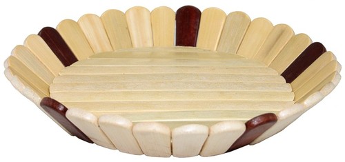 Obstschale, Geb�ckschale, Deko-Schale aus Holz, Brotkorb,  ca. 26 cm H�he 4 cm