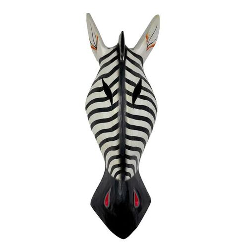 Maske ZEBRA aus Holz, Gr��e 50 cm, Holz-Maske aus Bali, Wandmaske