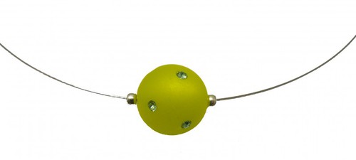 Halskette mit hellgrner Polarisperle mit Swarovski-Steinen