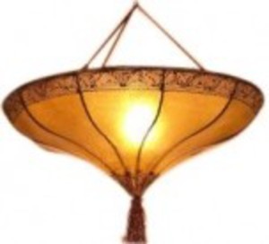 Decken-Leuchte Marrakesch, Pendel-Deckenlampe aus Metall und Leder 