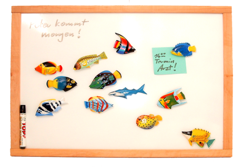 Whiteboard, Note-Board, schutzlackiert & magnethaftend - im Rahmen aus Buche - 50 x 60cm