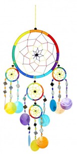 Dreamcatcher Regenbogen, bunter Traumf�nger in verschiedenen Gr��en 