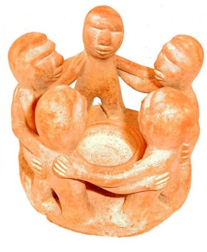 Teelichthalter Kreis der Freundschaft, Kreis mit 5 Menschen