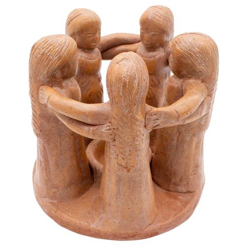 Teelichthalter Kreis der Freundschaft, Kreis mit 5 Frauen