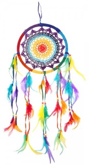 Dreamcatcher Regenbogen geh�ckelt, 2 Gr��en 