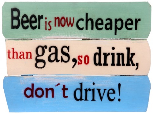 Wandbild Spruch - Schild Beer is now cheaper... 