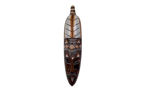 Maske Keno, Man, 50 cm, handgearbeitete Holz-Maske aus Bali, Wandmaske