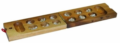 Kalaha aus Holz, 18 cm x 7,5 cm - Holz-Spiel