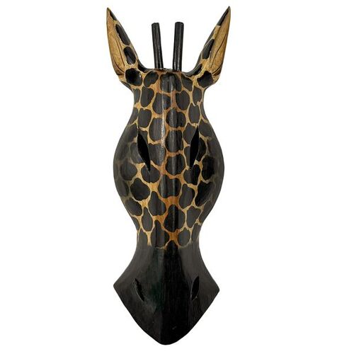 Maske Giraffe, Holz-Maske aus Bali, Wandmaske