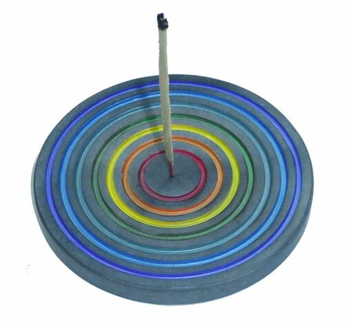 R�ucherhalter aus Speckstein in den Chakra Farben