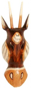 Maske Antilope 30 cm, Holz-Maske aus Bali, Wandmaske