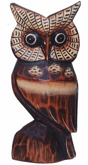 Eule Athene aus Albesia-Holz, verschiedene Gr��en 