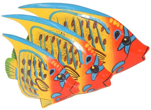 Deko-Fische aus Albesia-Holz im 3er-Set (Standfische)