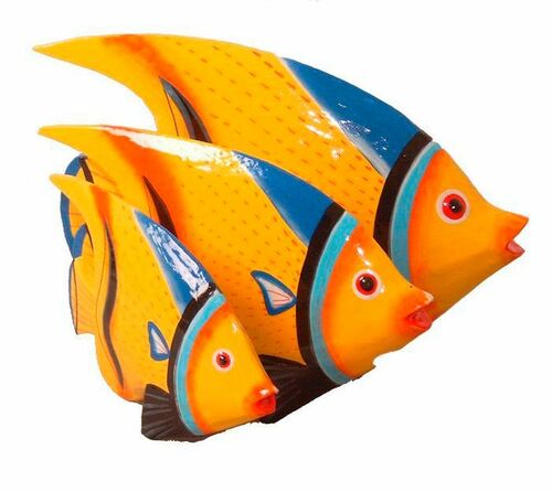 Deko-Fische aus Albesia-Holz im 3er-Set (Standfische)