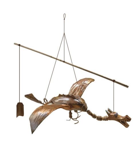 Windspiel Drache aus Kokosnuss