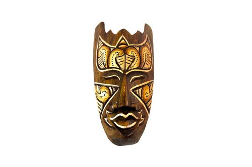 Maske bemalt 20 cm, Holz-Maske aus Bali, Wandmaske