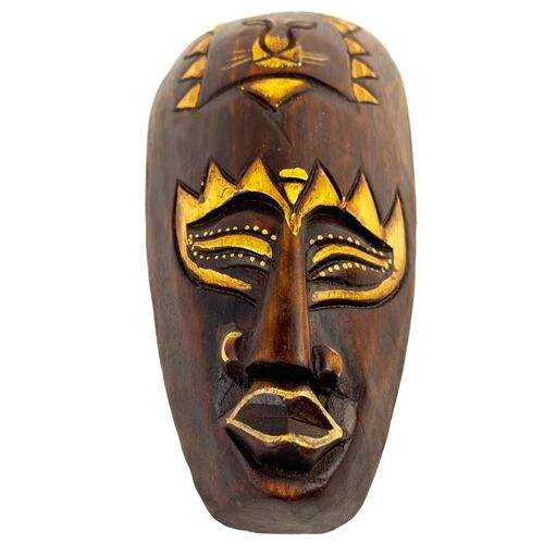 Maske bemalt 20 cm, Holz-Maske aus Bali, Wandmaske