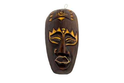 Maske bemalt 20 cm, Holz-Maske aus Bali, Wandmaske