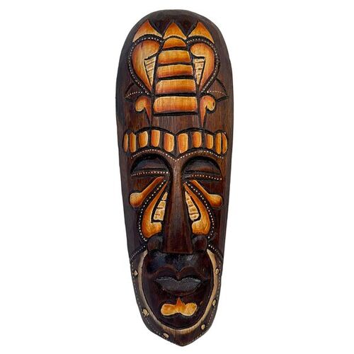 Maske bemalt 30 cm, Holz-Maske aus Bali, Wandmaske