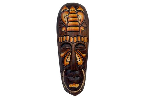 Maske bemalt 30 cm, Holz-Maske aus Bali, Wandmaske