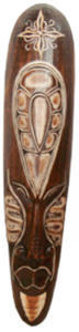 Maske bemalt 50 cm, Holz-Maske aus Bali, Wandmaske