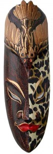 Maske Batik 50 cm, Holz-Maske aus Bali, Wandmaske