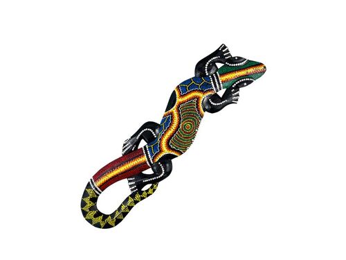 Deko-Gekko FIRE LINE, Holz, 50 cm, Wandschmuck