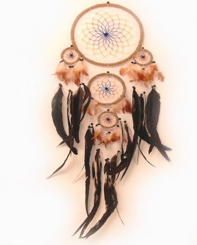Traumfnger - Dreamcatcher mit farbigem Netz  22 cm