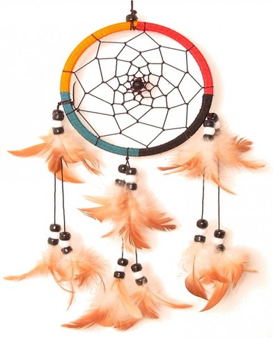 Traumf�nger - Dreamcatcher in Rasta-Farben  11 cm