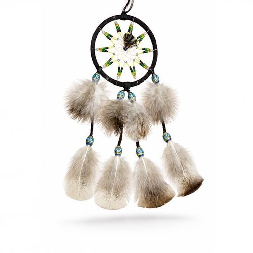 Traumf�nger - Dreamcatcher mit Perlen-Stern 8 cm schwarz