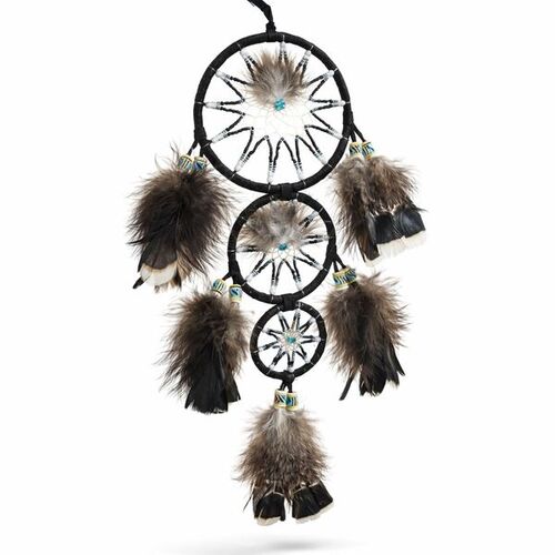 Traumf�nger - Dreamcatcher mit Perlen 3-fach, 11 cm