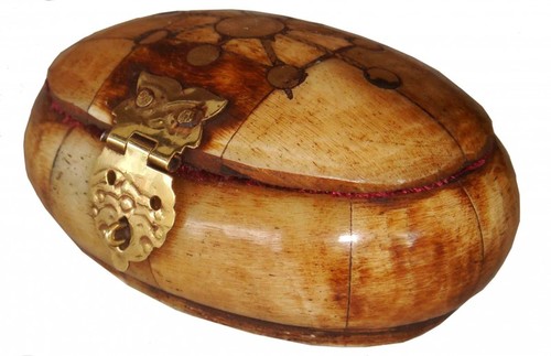 Schatulle aus Bone, oval, klein     