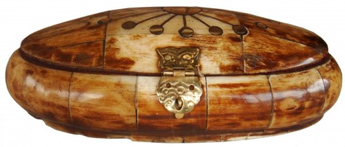 Schatulle aus Bone, oval, gro�