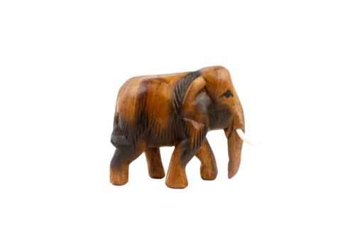 1 Elefant laufend, Holz-Elefant 