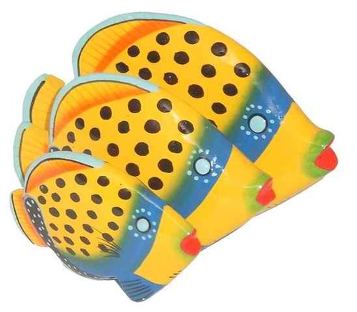 Deko-Fische aus Albesia-Holz im 3er-Set (Standfische)