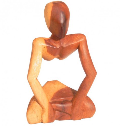 Abstrakte Schnitzerei aus Waru Lot - Holz-Skulptur 15 cm