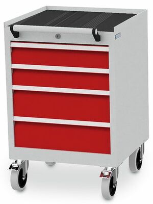 Bedrunka Hirth Mobiler Schubladenschrank T500 4 Schubladen 530x500x800 mm