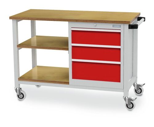 Mobile Werkbank, 2 Fachb�den, 3 Schubladen 1200x540x880 mm