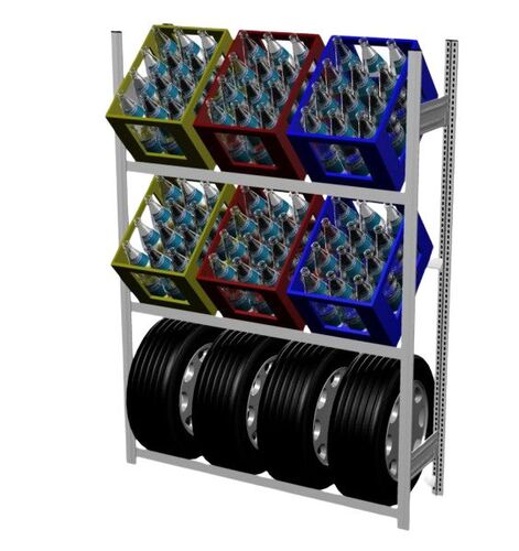 Getr�nkekistenregal & Reifenregal 3 Ebenen H/B/T 2000x1360x435 mm