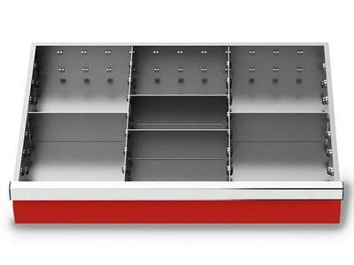 Schubladeneinsatz Metalleinteilung 600x400 mm BLH 100 mm